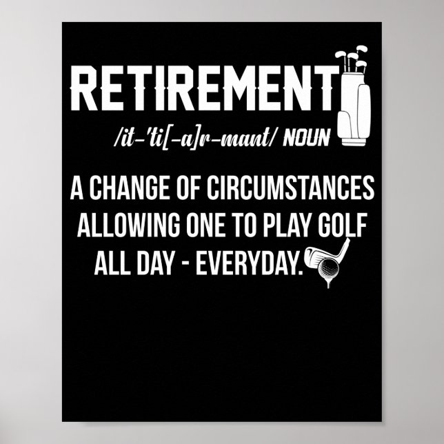 Pension Golf Definition Retrött Golfers Poster (Framsidan)