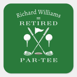 Pension Golf Modern Emblem Golf-Klubbarna är trött Fyrkantigt Klistermärke
