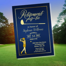 Pension Golf Party Classic Blue Golden Woman