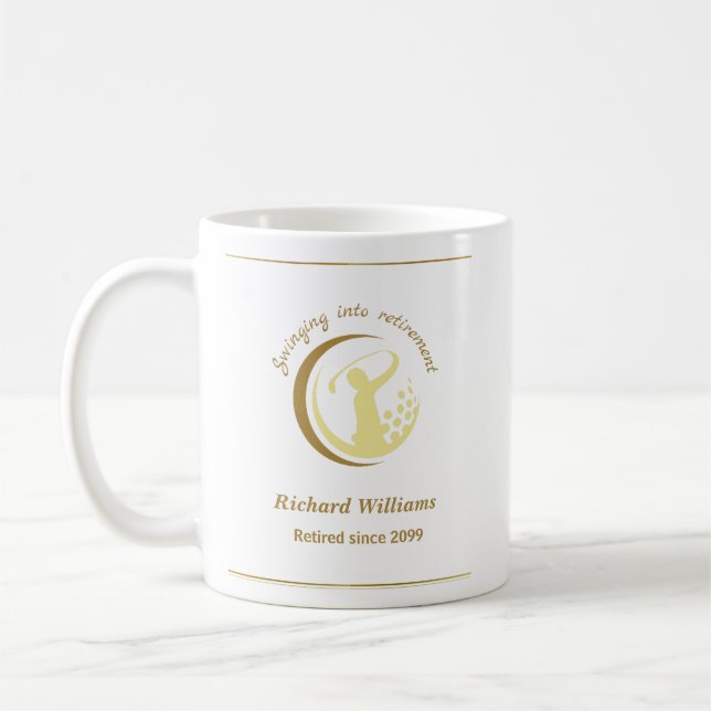 Pension Golf Party Classic Grönt Golden Player Kaffemugg (Vänster)