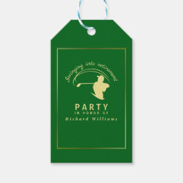 Pension Golf Party Classic Grönt Golden Player Presentetikett