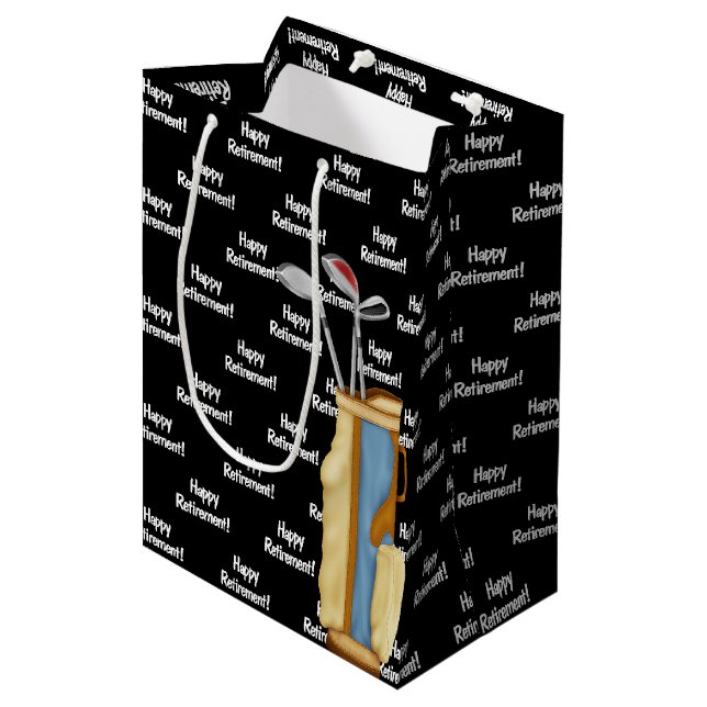 Pension golfpåse på svart (Framsidan Vinklad)