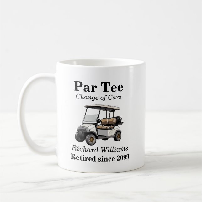 Pension Grått Golf Cart Par Tee Kaffemugg (Vänster)