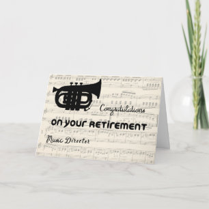 Pension Grattis Card för musikdirektör Kort