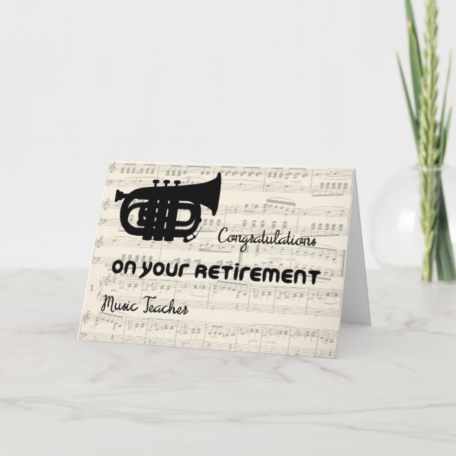Pension Grattis Card för musiklärare Kort (Framsida)