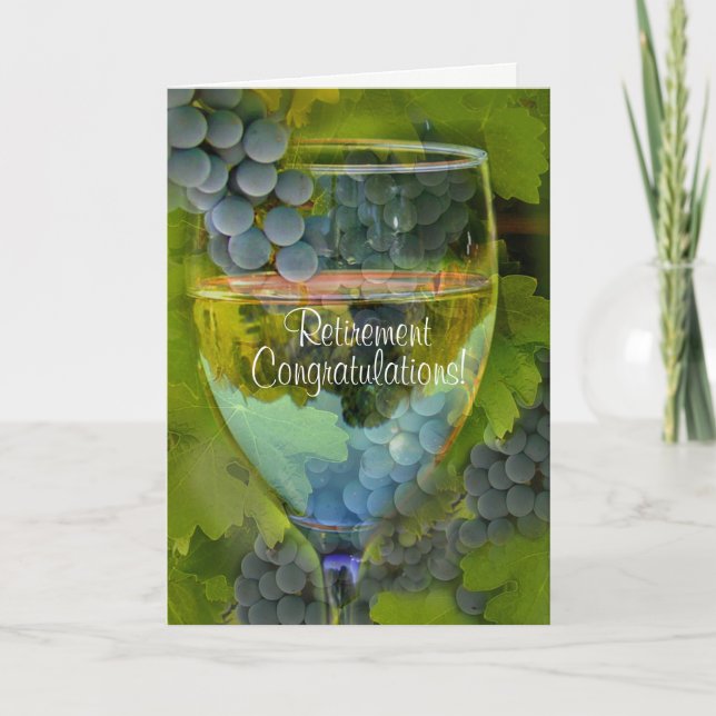 Pension Grattis Vin Humor Kort (Framsida)