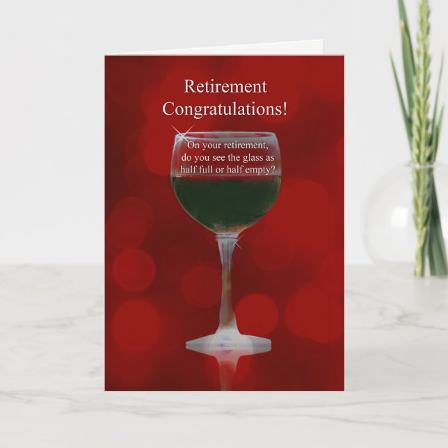 Pension Grattis Vin Humor Kort (Framsida)