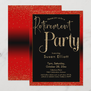 Pension Guld Glitter om Bright Cherry Red vid Part Inbjudningar