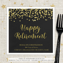 PENSION Handskript Guld Confetti Namn Pappersservett