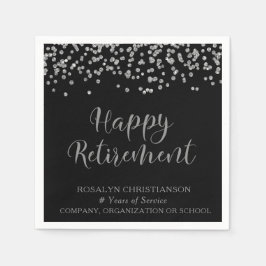 PENSION Handskript Silver Confetti Namn Pappersservett