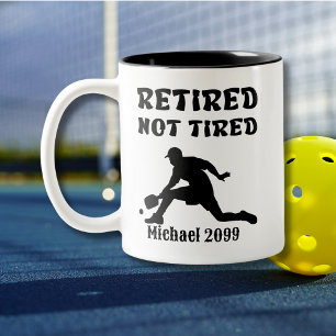 Pension inte Tired Pickleball Player Två-Tonad Mugg