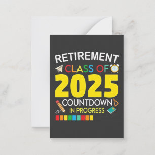 Pension-klass 2025 Countdown in Processaa Anteckningskort