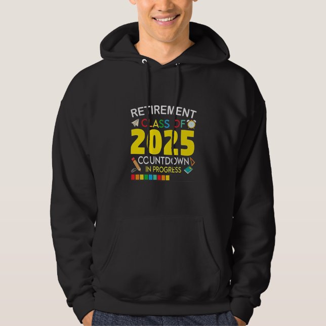 Pension-klass 2025 Countdown in Processaa Hoodie (Framsida)