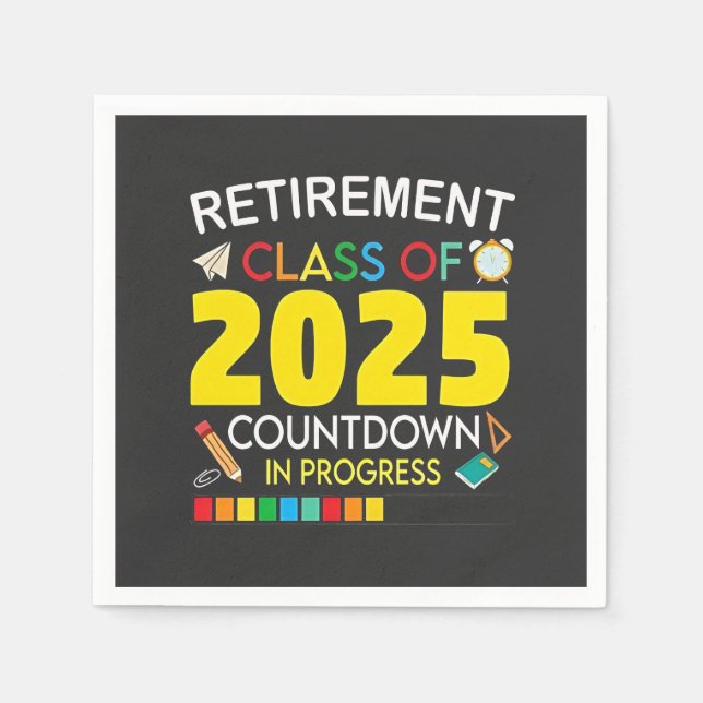 Pension-klass 2025 Countdown in Processaa Pappersservett (Framsidan)