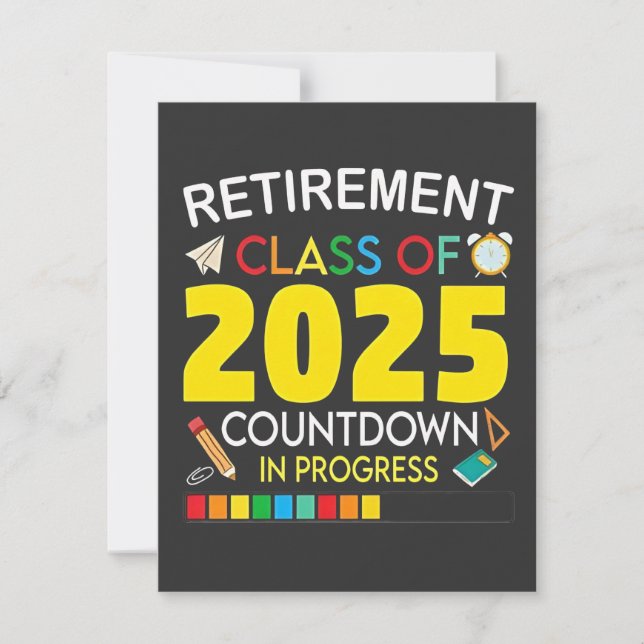 Pension-klass 2025 Countdown in Processaa Tack Kort (Framsida)