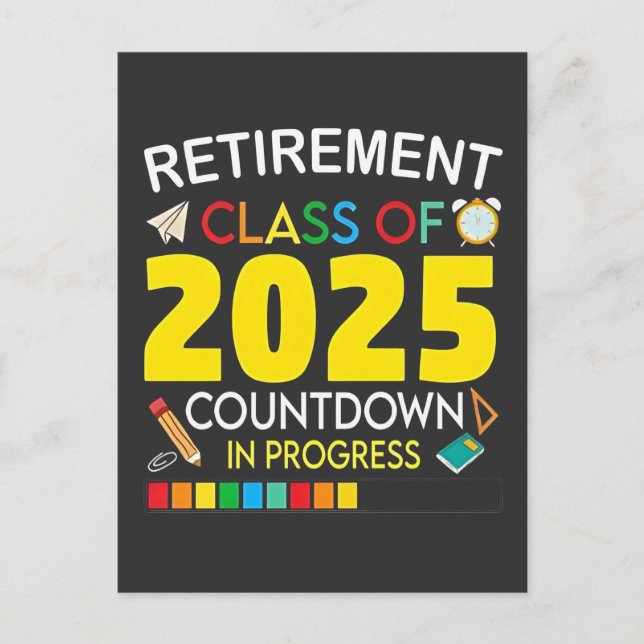 Pension-klass 2025 Countdown in Processaa Vykort (Framsida)