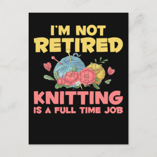 Pension Knitter Crochet Redraget Yarn Älskare Vykort