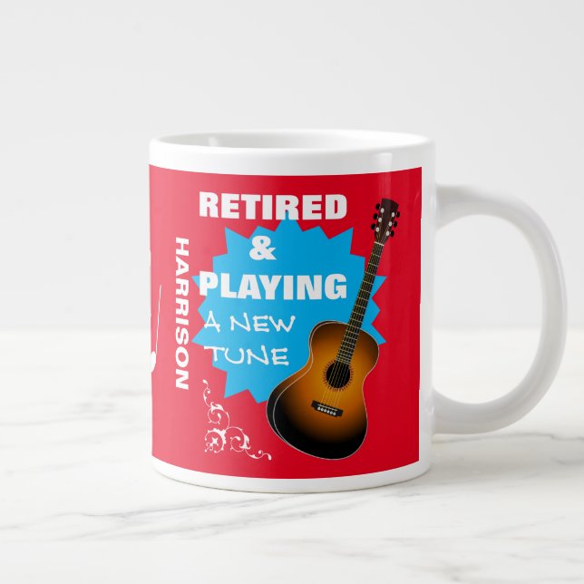 Pension-kreativa musiker som säger Guitar Graphic Jumbo Mugg (Höger)