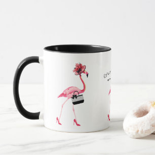 Pension-läge! Chic Classy Rosa Flamingo Mugg