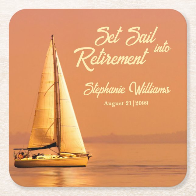 Pension lägger segelseglingen i Pension Underlägg Papper Kvadrat (Framsidan)