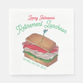 Pension Luncheon Lunch Turkey Klubb Sandwich Pappersservett