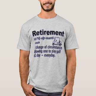 Pension lustig definition för golfning fläkt t shirt