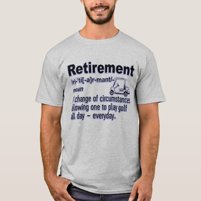 Pension lustig definition för golfning fläkt t shirt (Framsida)