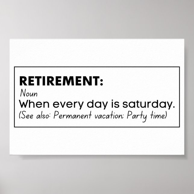 Pension lustig definition poster (Framsidan)