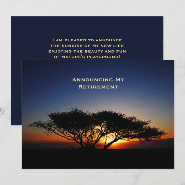 Pension, meddelande Lone Träd vid soluppgången (Fram/baksida)