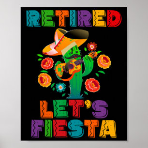 Pension Mexiicano Låt oss Fiesta Retrött Cinco De Poster