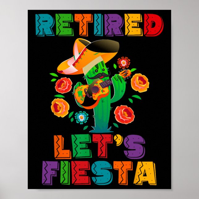 Pension Mexiicano Låt oss Fiesta Retrött Cinco De Poster (Framsidan)