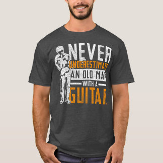 Pension Musician Guitar Music Retrött Guitarist T Shirt