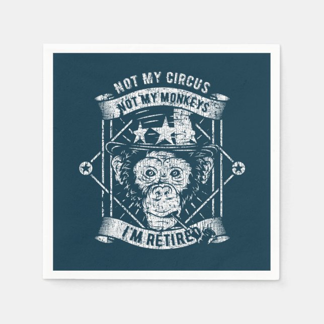 Pension Napkins Retrött Retiree Pensionär Pappersservett (Framsidan)