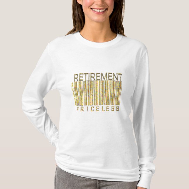 "Pension - obetalbar" Barcodeskjorta Tee Shirt (Framsida)