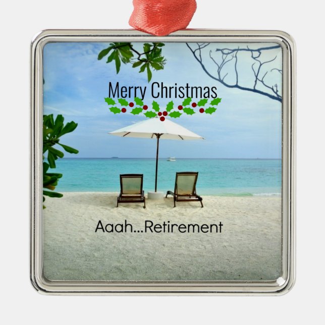 Pension och God jul! Julgransprydnad Metall (Framsidan)