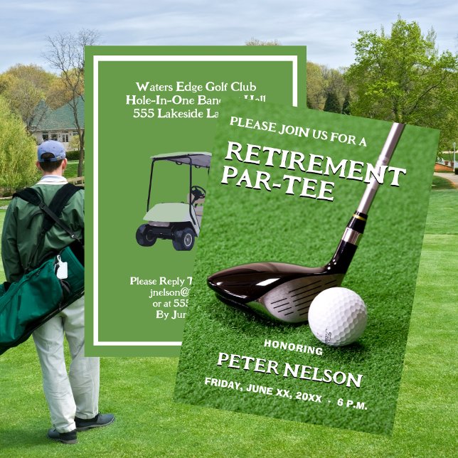 Pension-partiets inbjudan Golf Älskare (Retirement Party Invitation Golf Lovers)