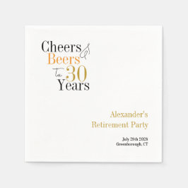 Pension Party 30 år Cheers och Öl minimal Pappersservett