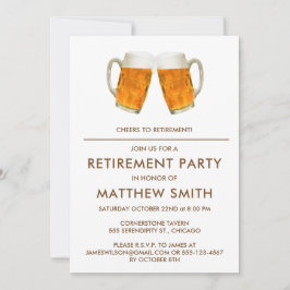 Pension Party Beer Cheers Inbjudningar