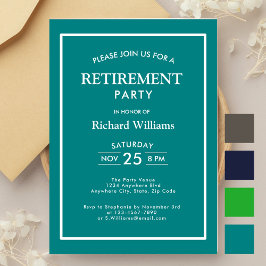 Pension Party Classic Teal Inbjudningar