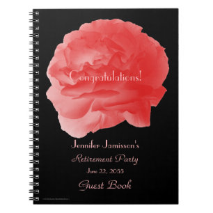 Pension Party Coral Rosa ros, Namn, Spiral Anteckningsbok