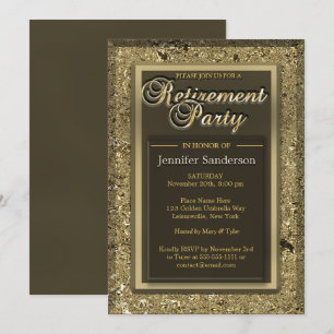 Pension Party Elegant Golden Office Directory Inbjudningar