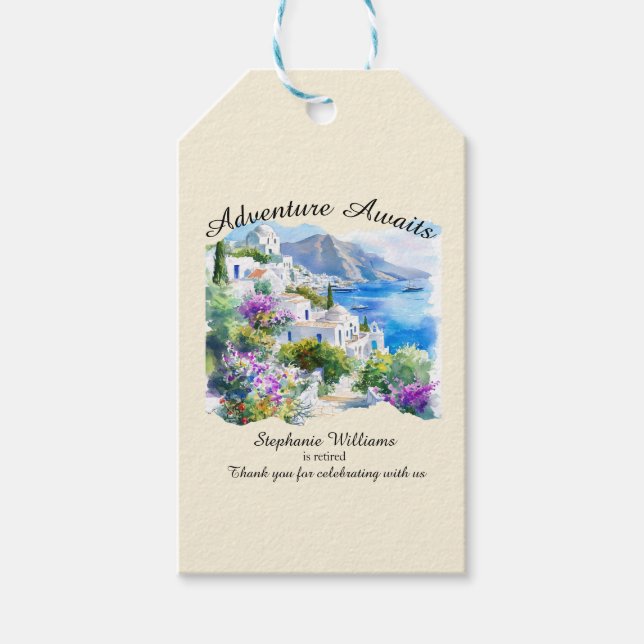 Pension Party, färglös byn Grekland Oceanen Presentetikett (Framsidan)