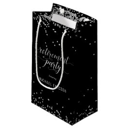 Pension Party Gift Bag Elegant Silver, svart