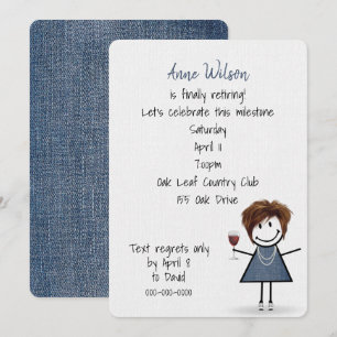 Pension Party Girl med Vin Glass Inbjudningar