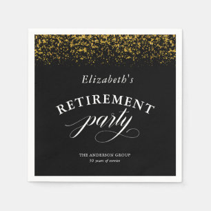 Pension Party Glitter Elegant Script Pappersservett