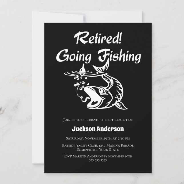 Pension Party Going Fishing Inbjudningar (Framsida)