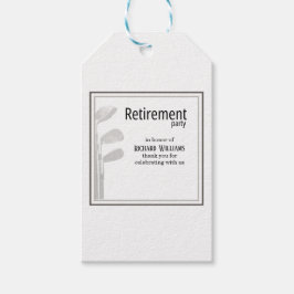 Pension Party Golf Modern Corporate Black White Presentetikett