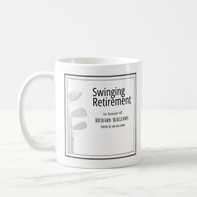Pension Party Golf Modern Corporate Grönt Black Kaffemugg (Vänster)