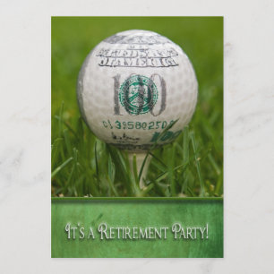 Pension Party Golf-tema Inbjudningar