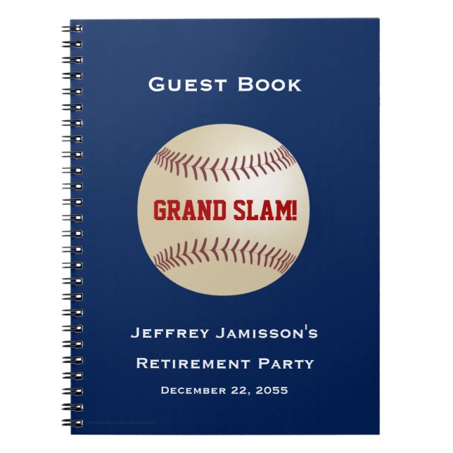 Pension Party Guest Bok, Baseball, Grand Slam Anteckningsbok Med Spiral (Framsidan)
